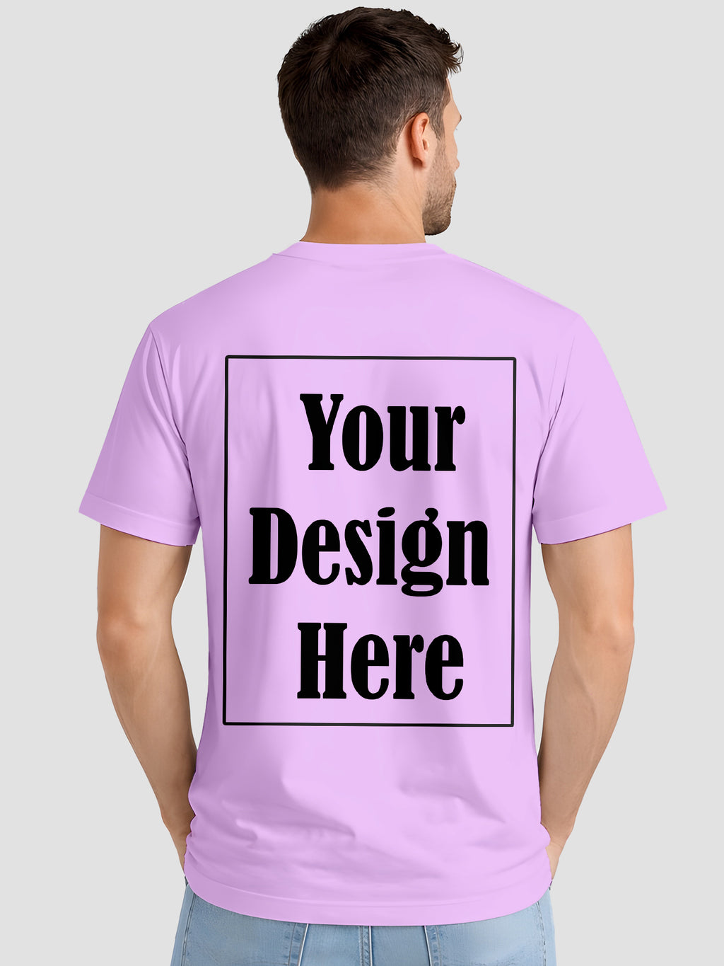 Mens Custom Printed T Shirt Cotton Regular Fit Round Neck Half Sleeve Tee