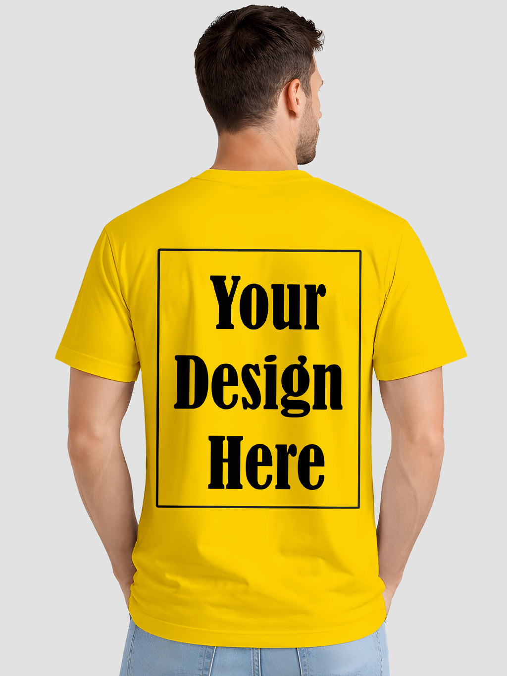 Mens Custom Printed T Shirt Cotton Regular Fit Round Neck Half Sleeve Tee