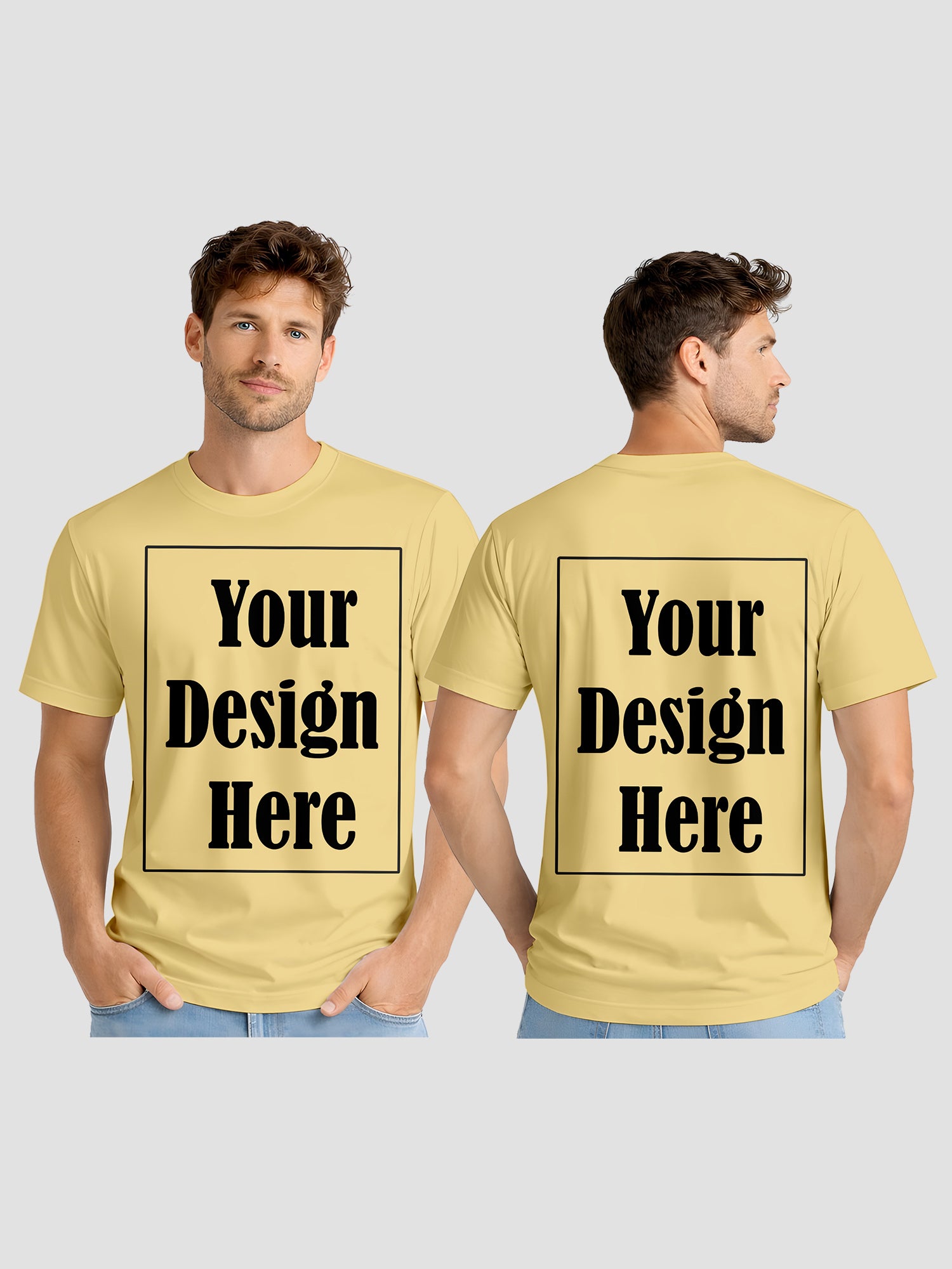 Men Custom Printed T Shirt Front & Back Print Personalized Design