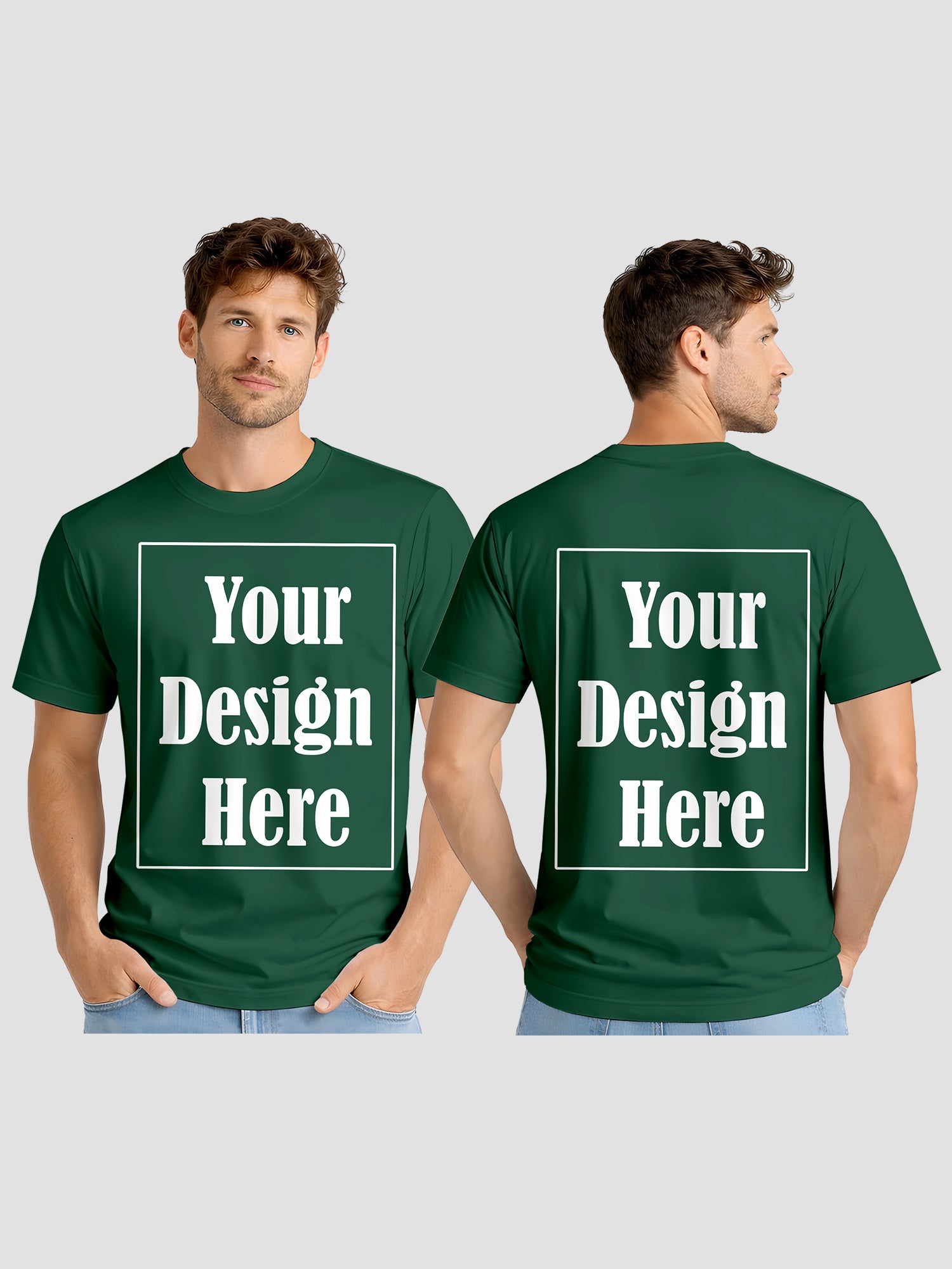 Men Custom Printed T Shirt Front & Back Print Personalized Design