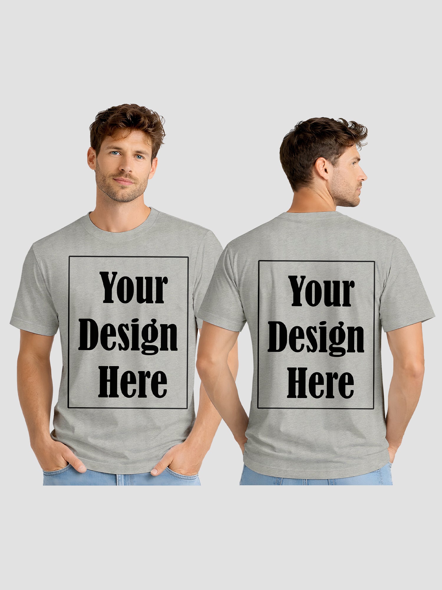 Men Custom Printed T Shirt Front & Back Print Personalized Design