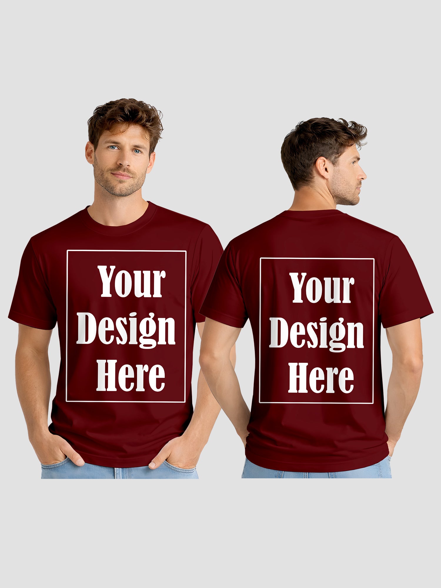 Men Custom Printed T Shirt Front & Back Print Personalized Design