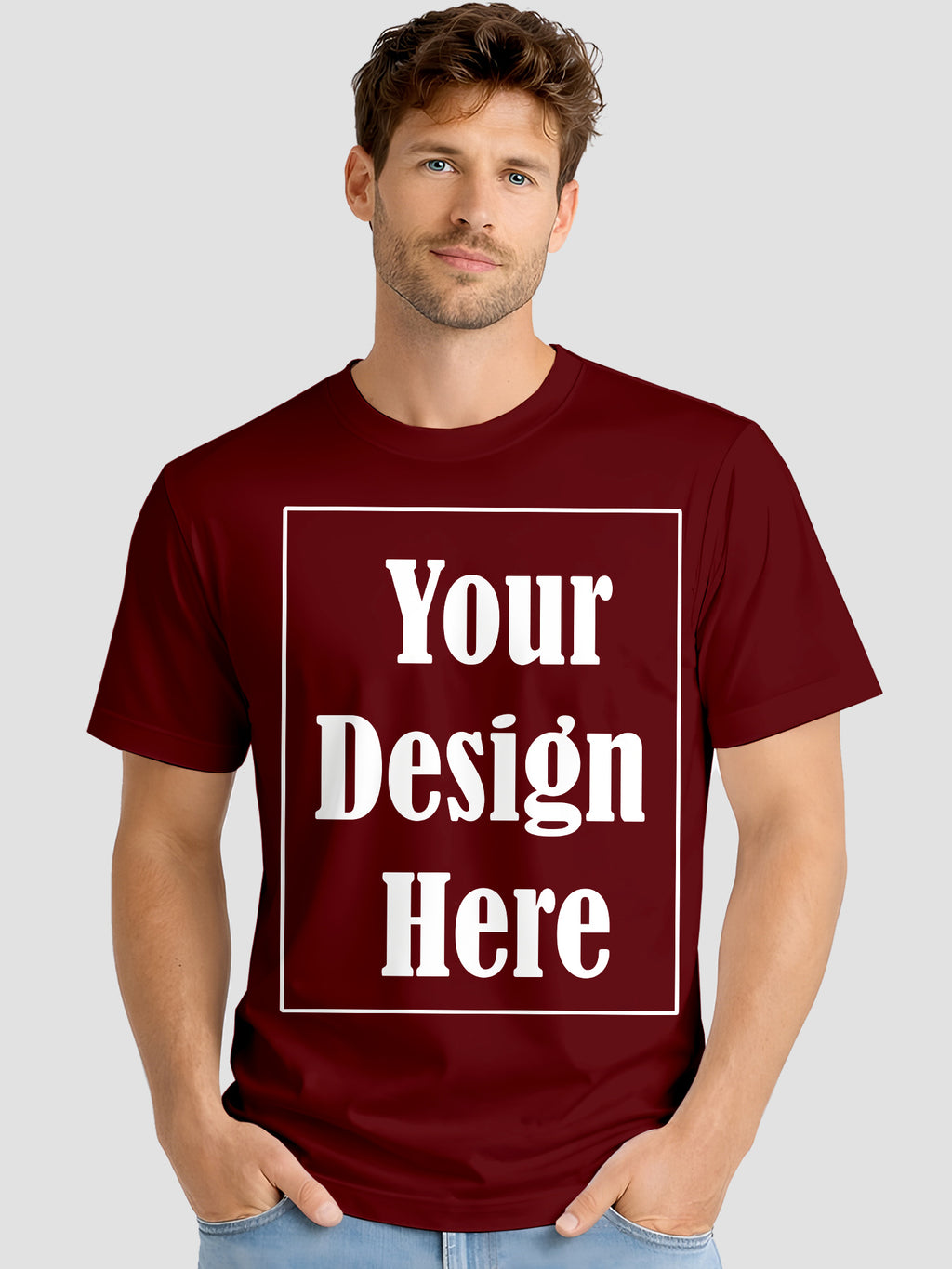 Men Custom Printed T Shirt Front & Back Print Personalized Design