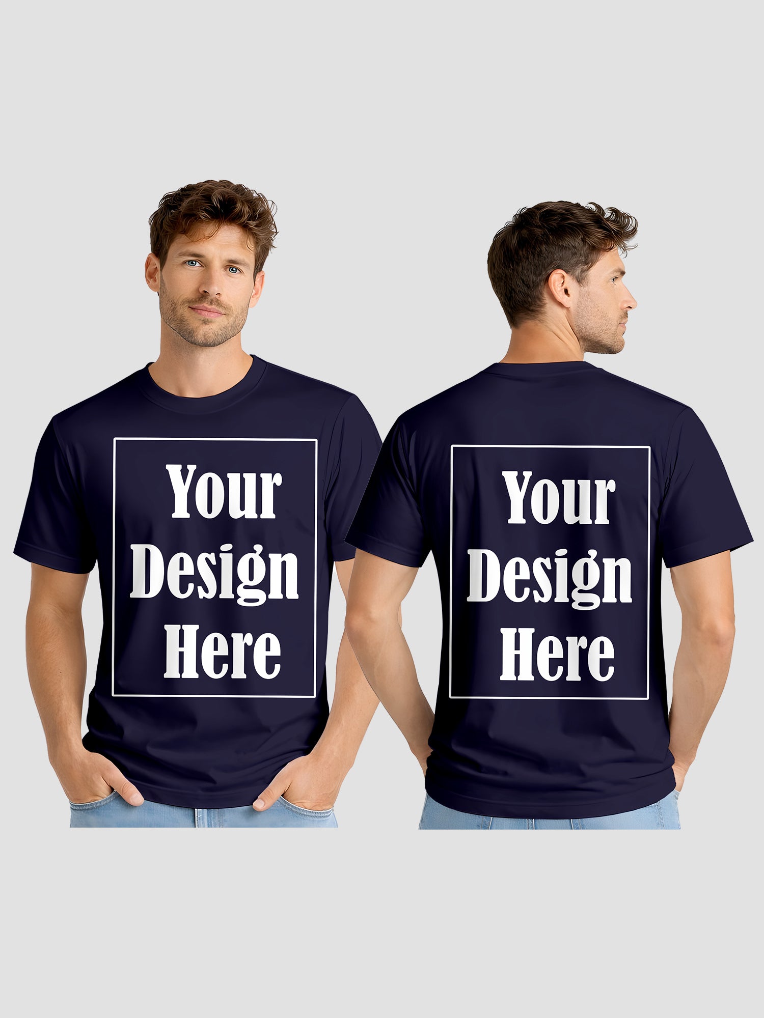 Men Custom Printed T Shirt Front & Back Print Personalized Design