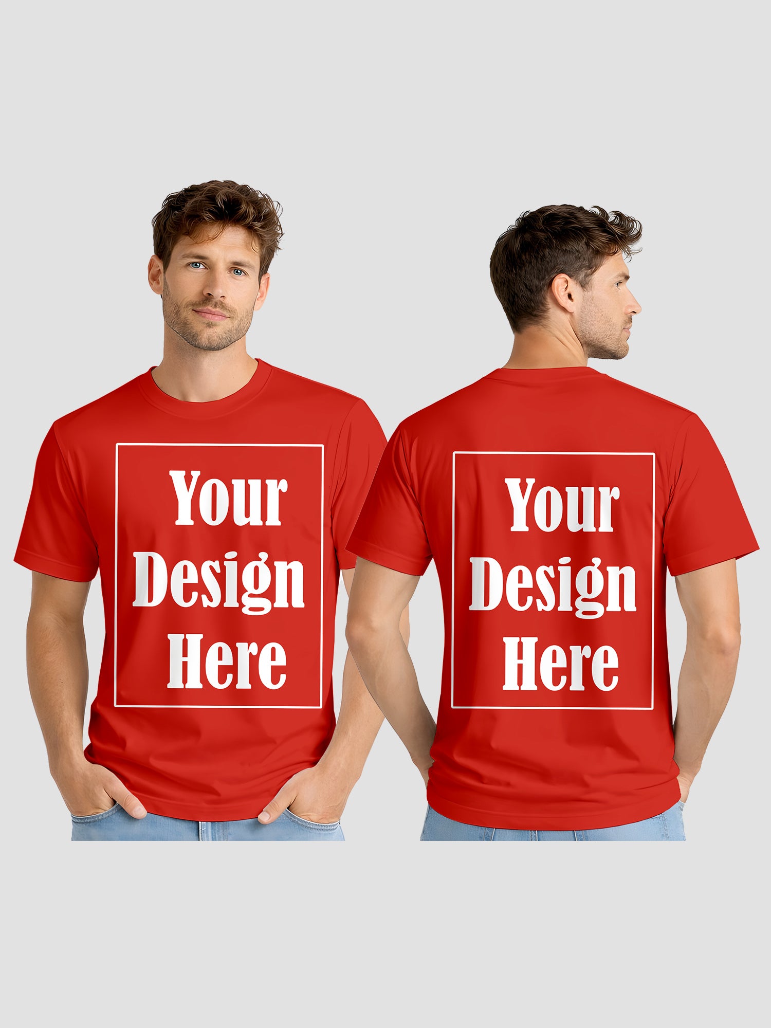 Men Custom Printed T Shirt Front & Back Print Personalized Design