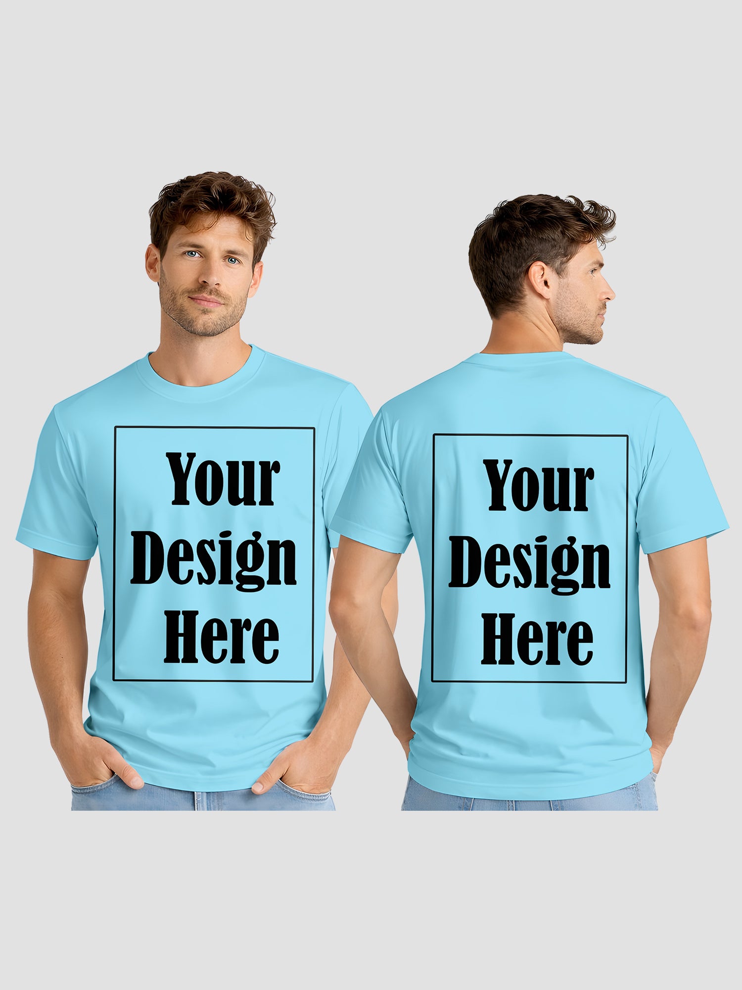 Men Custom Printed T Shirt Front & Back Print Personalized Design