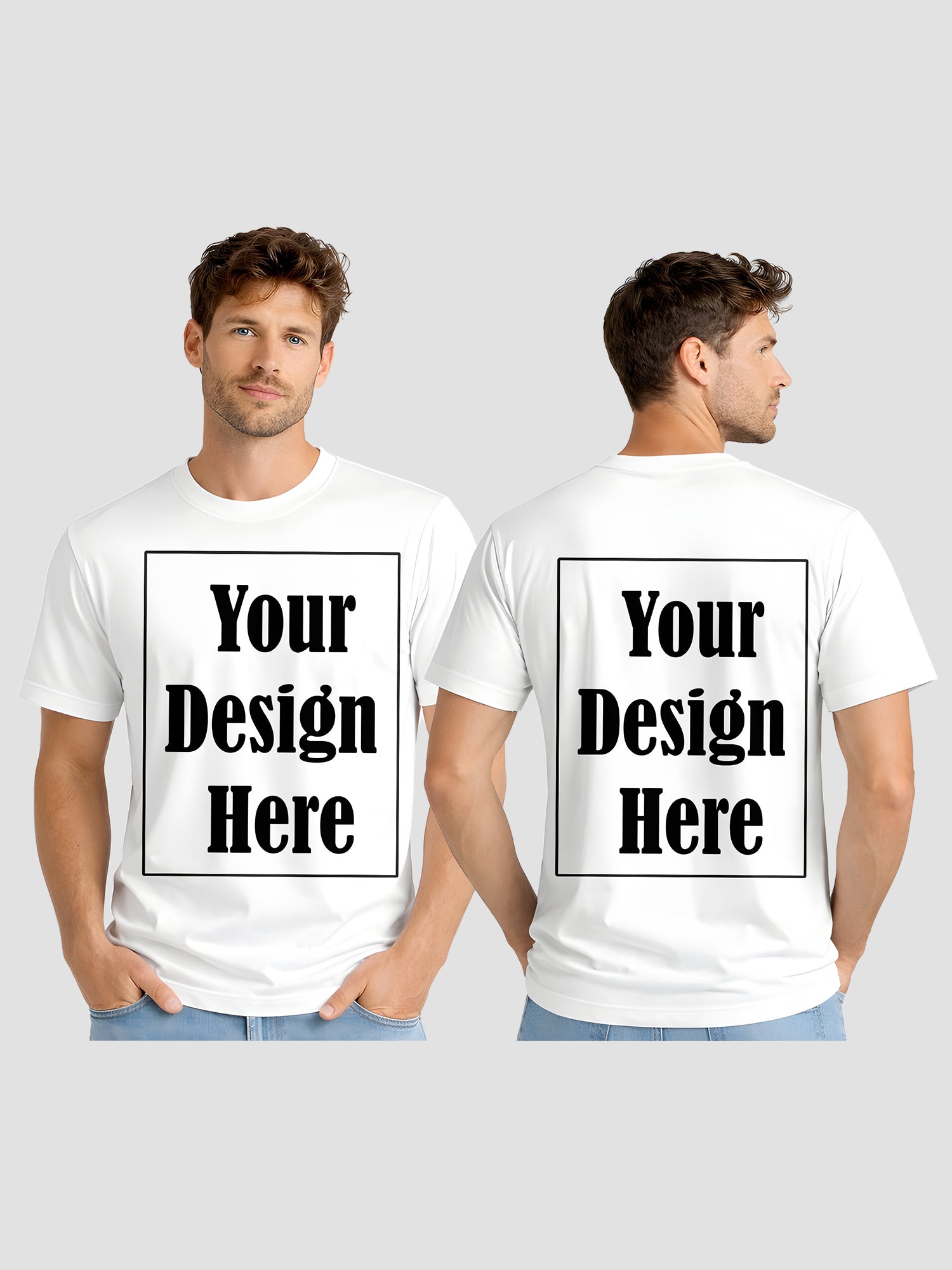 Men Custom Printed T Shirt Front & Back Print Personalized Design