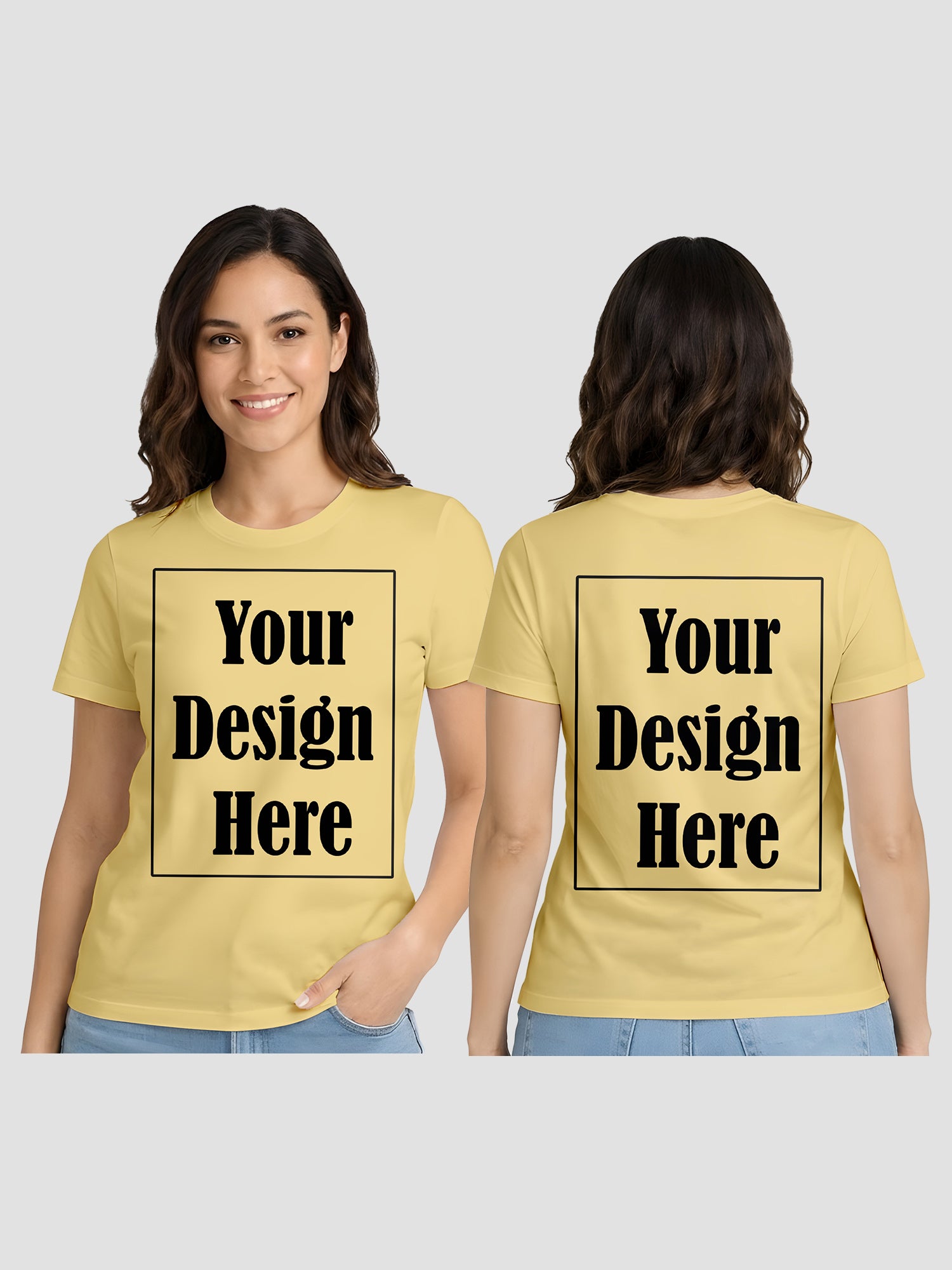 Women Custom Printed T Shirt Front & Back Design