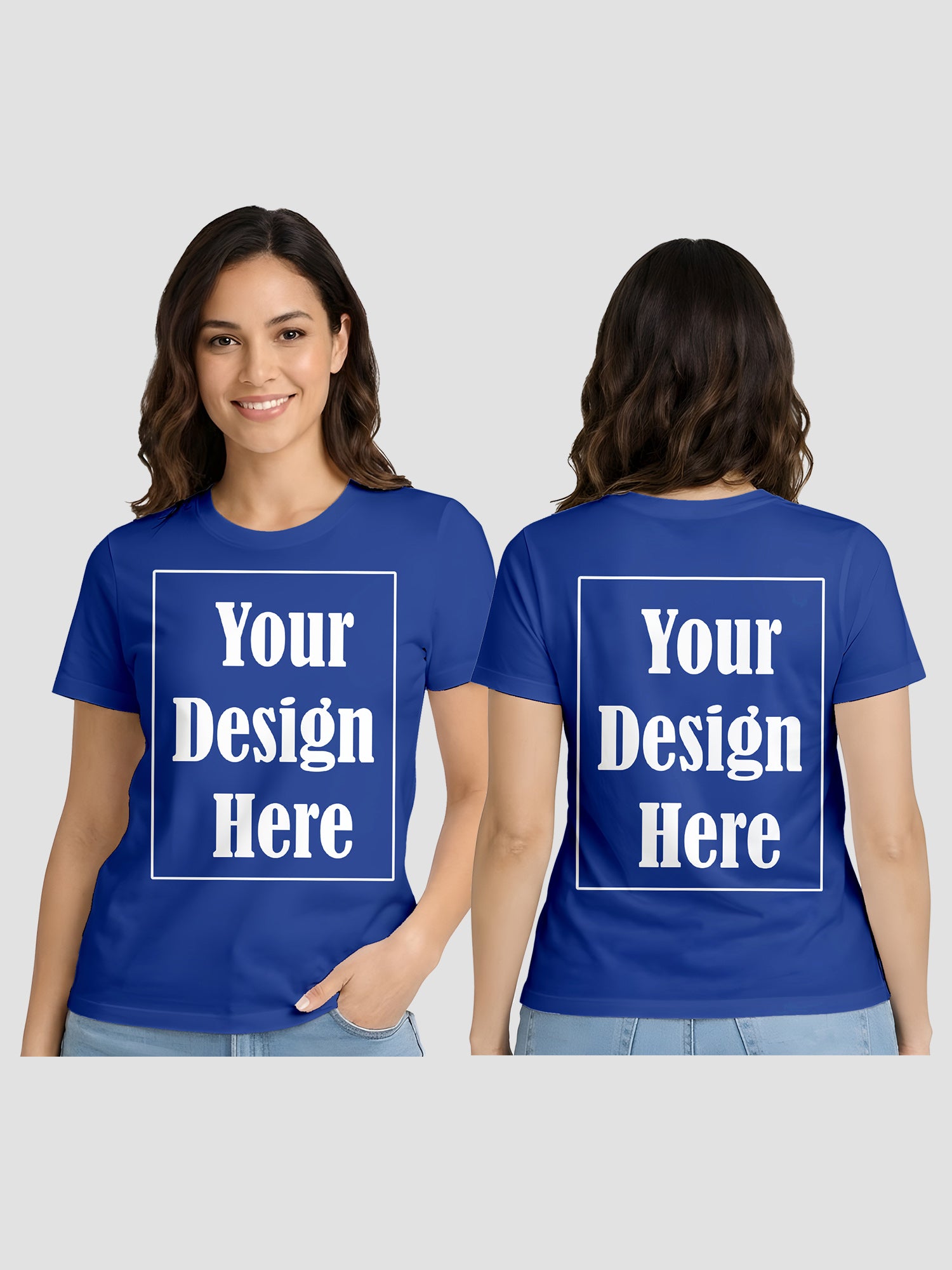 Women Custom Printed T Shirt Front & Back Design
