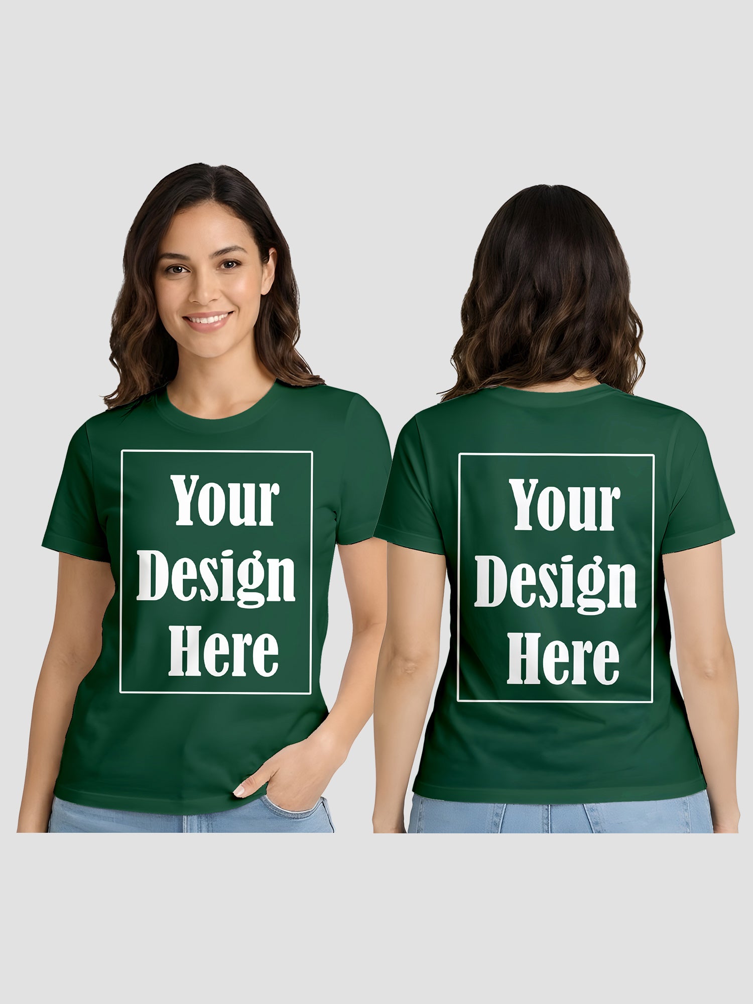 Women Custom Printed T Shirt Front & Back Design