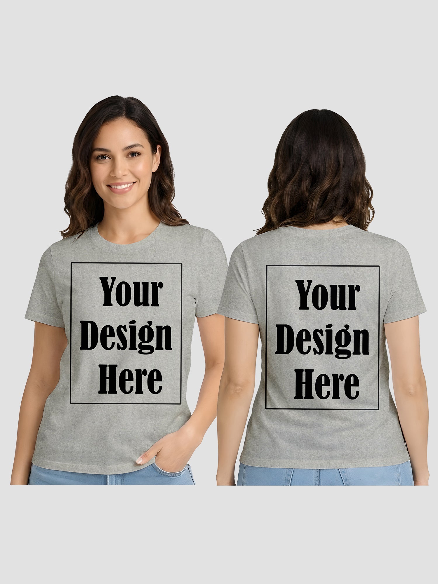 Women Custom Printed T Shirt Front & Back Design