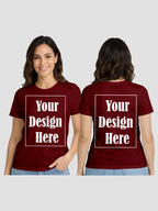 Women Custom Printed T Shirt Front & Back Design