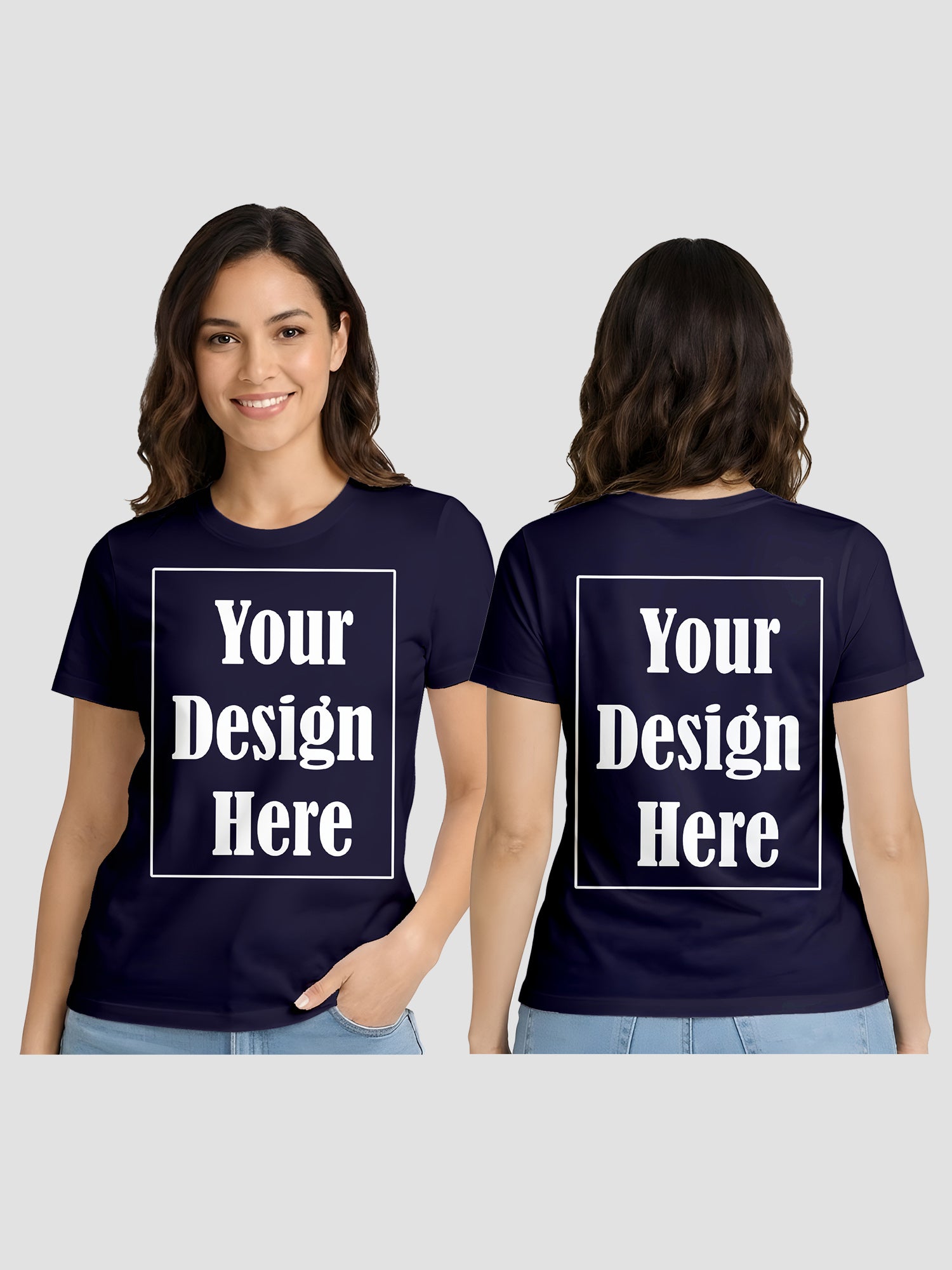 Women Custom Printed T Shirt Front & Back Design