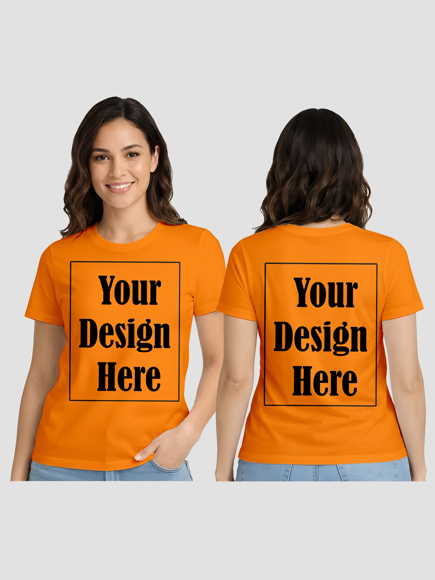 Women Custom Printed T Shirt Front & Back Design