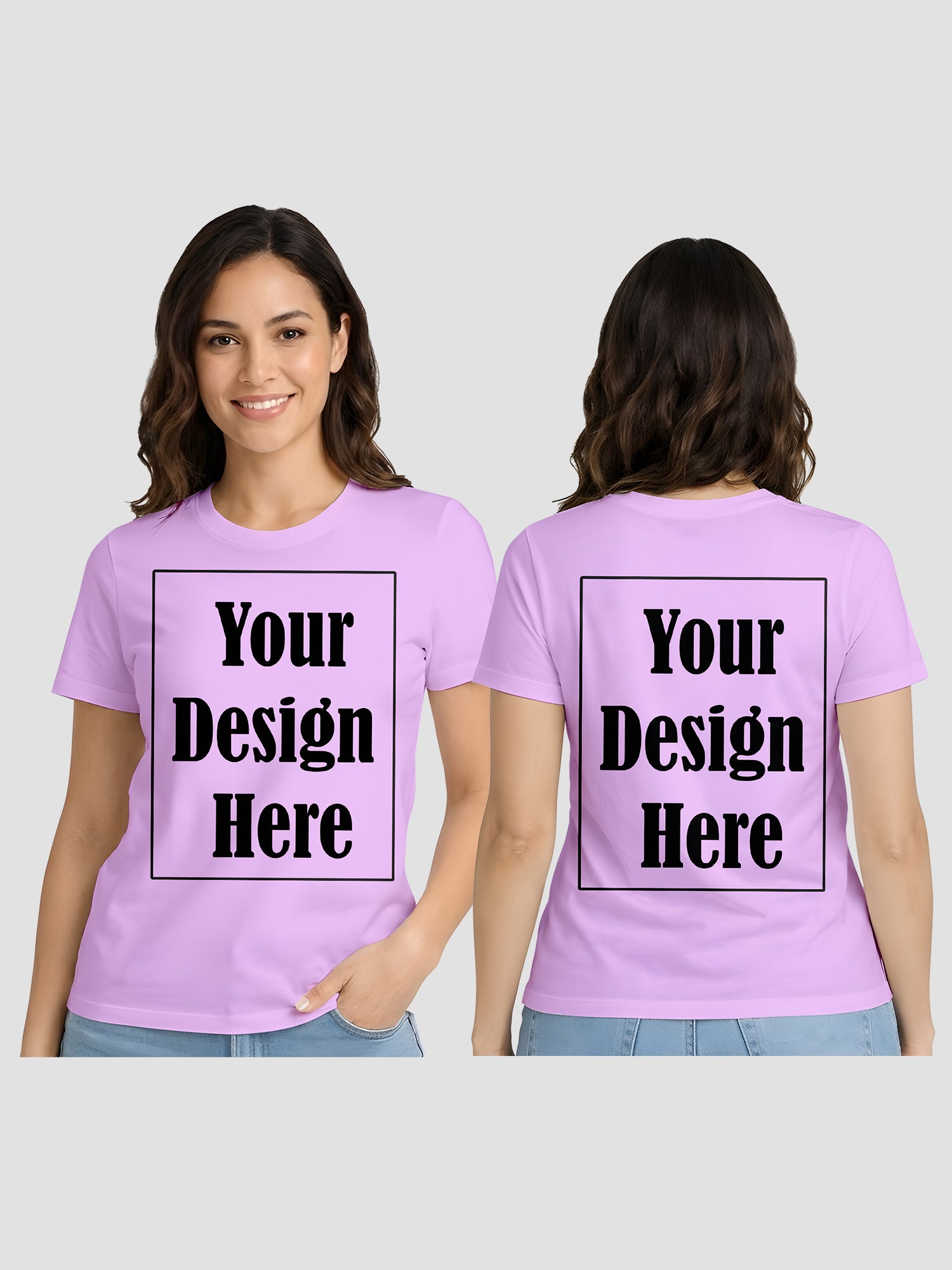 Women Custom Printed T Shirt Front & Back Design
