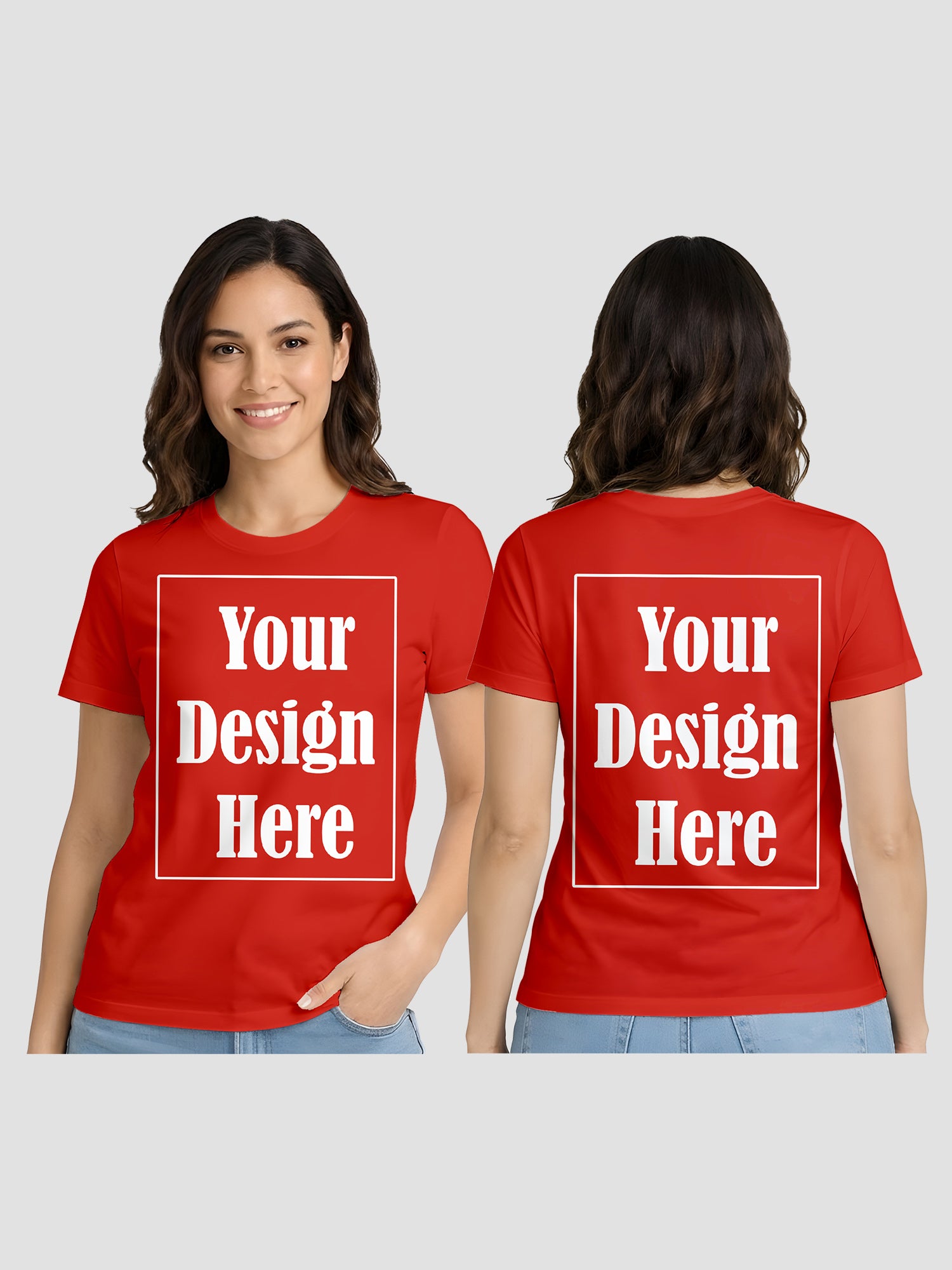 Women Custom Printed T Shirt Front & Back Design
