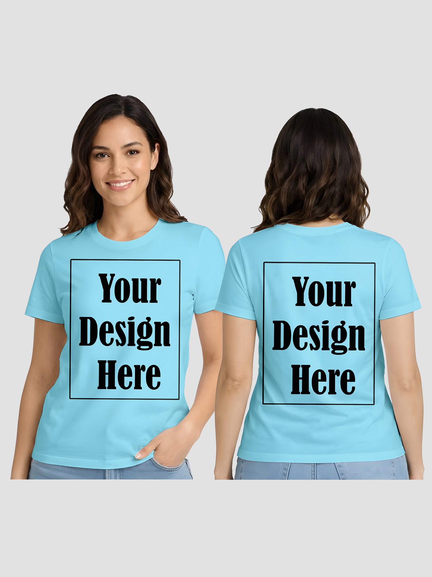 Women Custom Printed T Shirt Front & Back Design