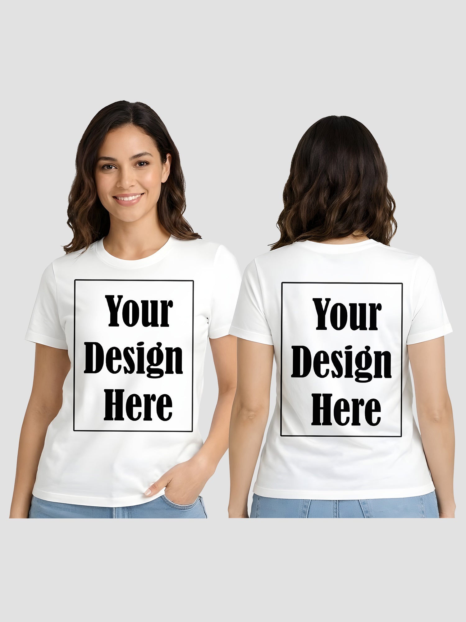 Women Custom Printed T Shirt Front & Back Design