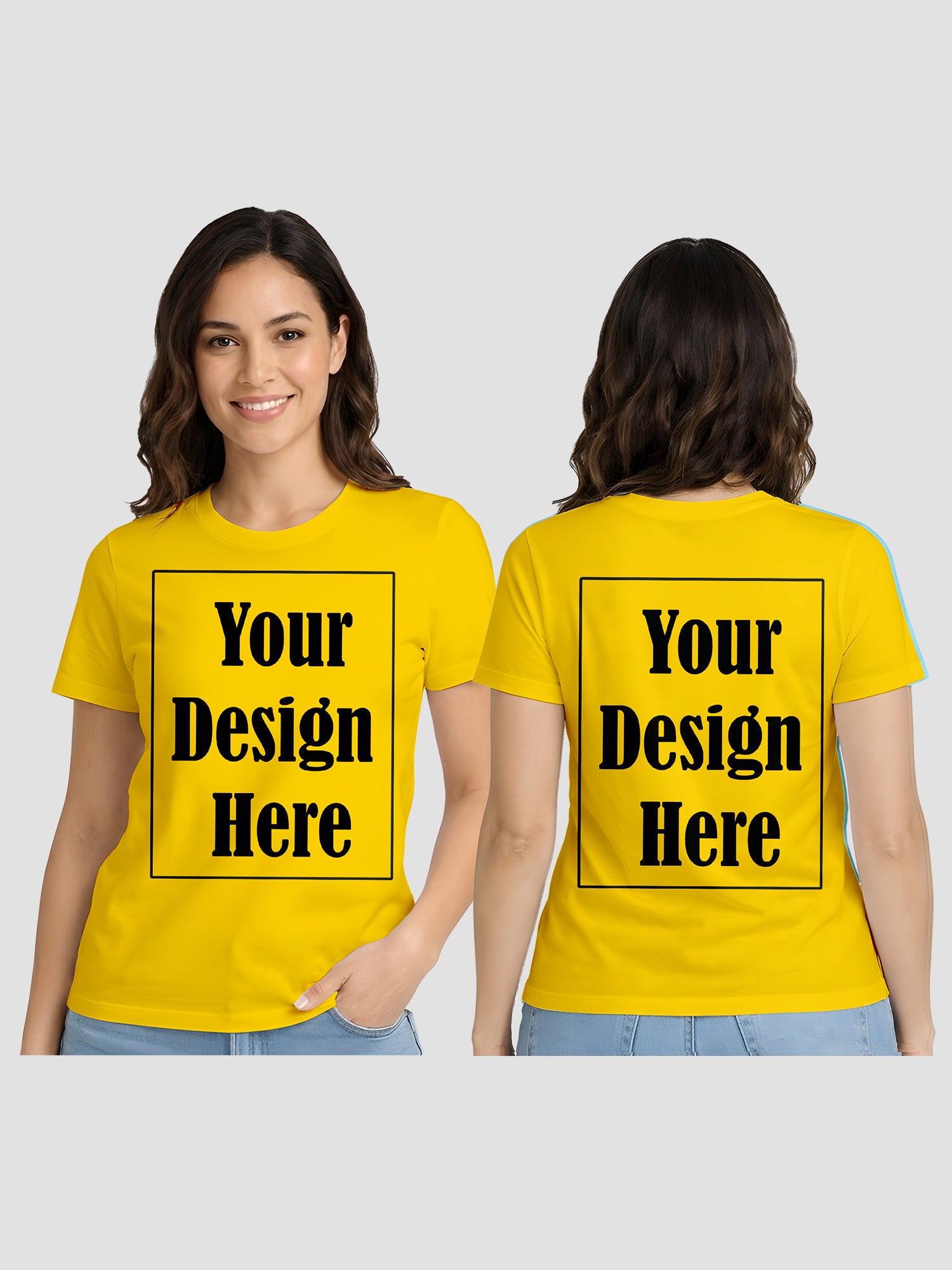 Women Custom Printed T Shirt Front & Back Design