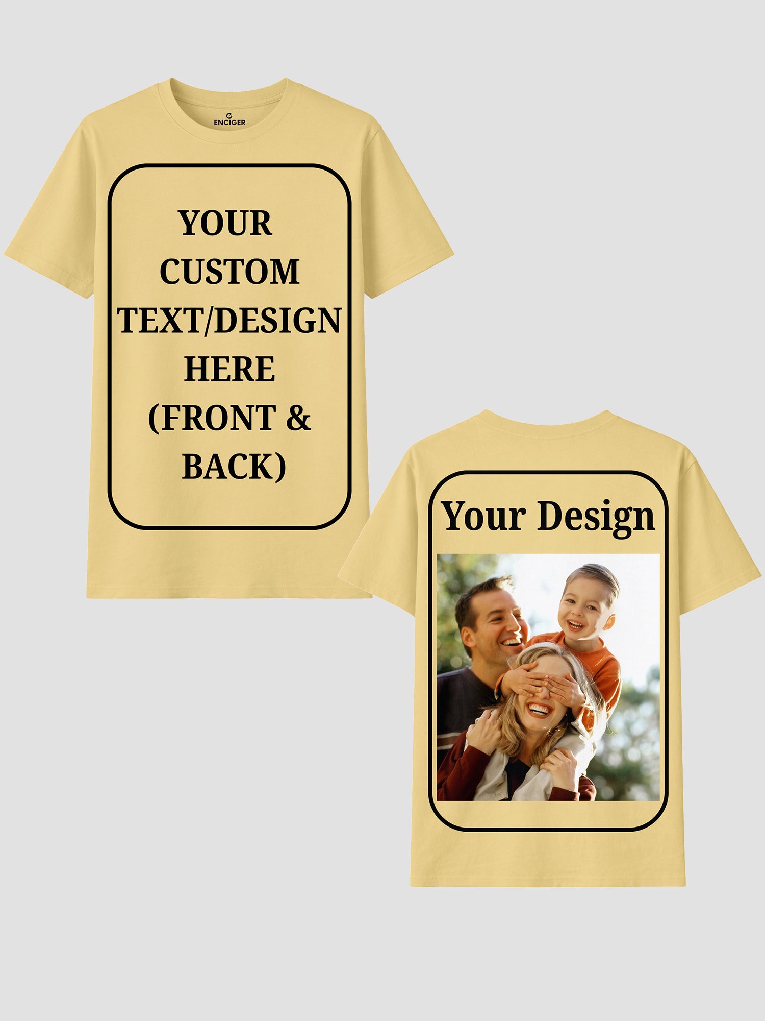Women Custom T Shirt Front and Back Print Personalized Name Photo Text