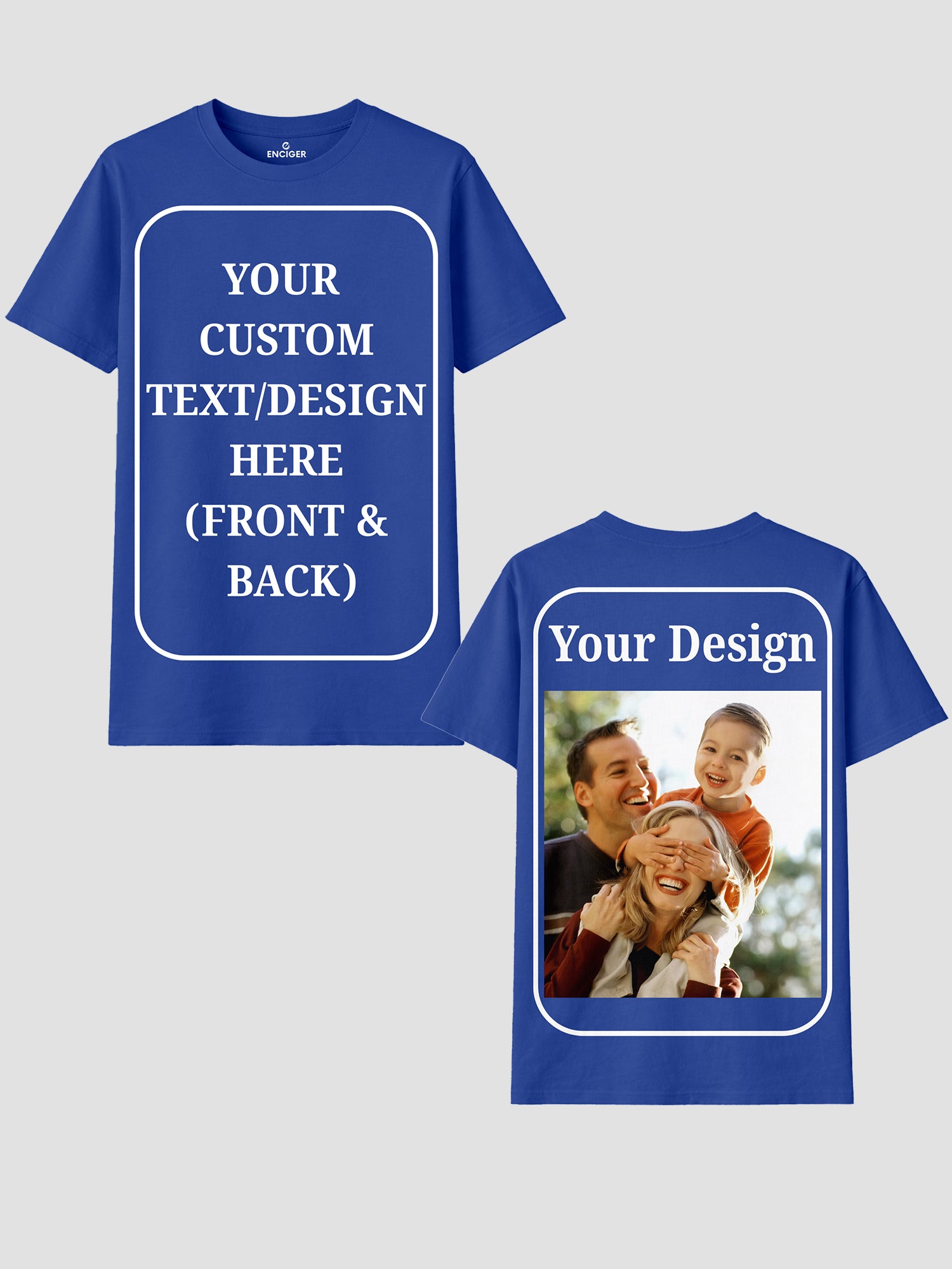 Women Custom T Shirt Front and Back Print Personalized Name Photo Text