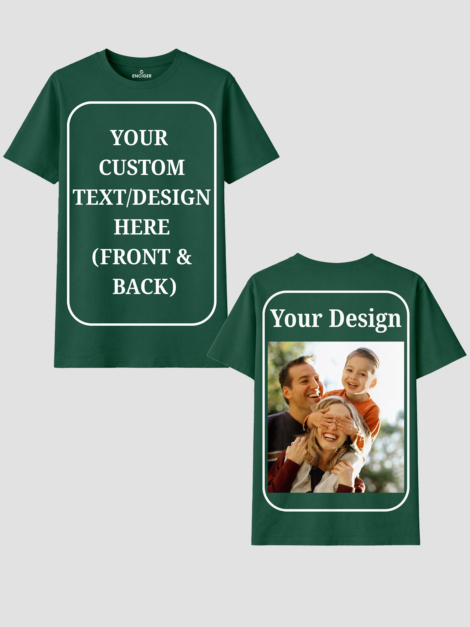 Women Custom T Shirt Front and Back Print Personalized Name Photo Text