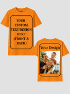 Women Custom T Shirt Front and Back Print Personalized Name Photo Text