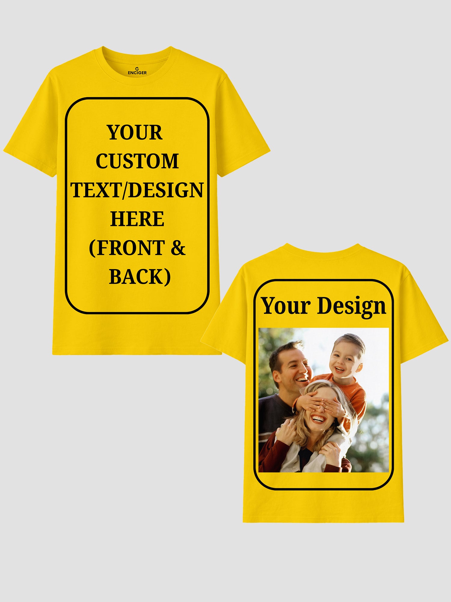 Women Custom T Shirt Front and Back Print Personalized Name Photo Text