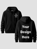Customisable Zipper Hoodie for Men Women Add Your Own Design Logo or Text