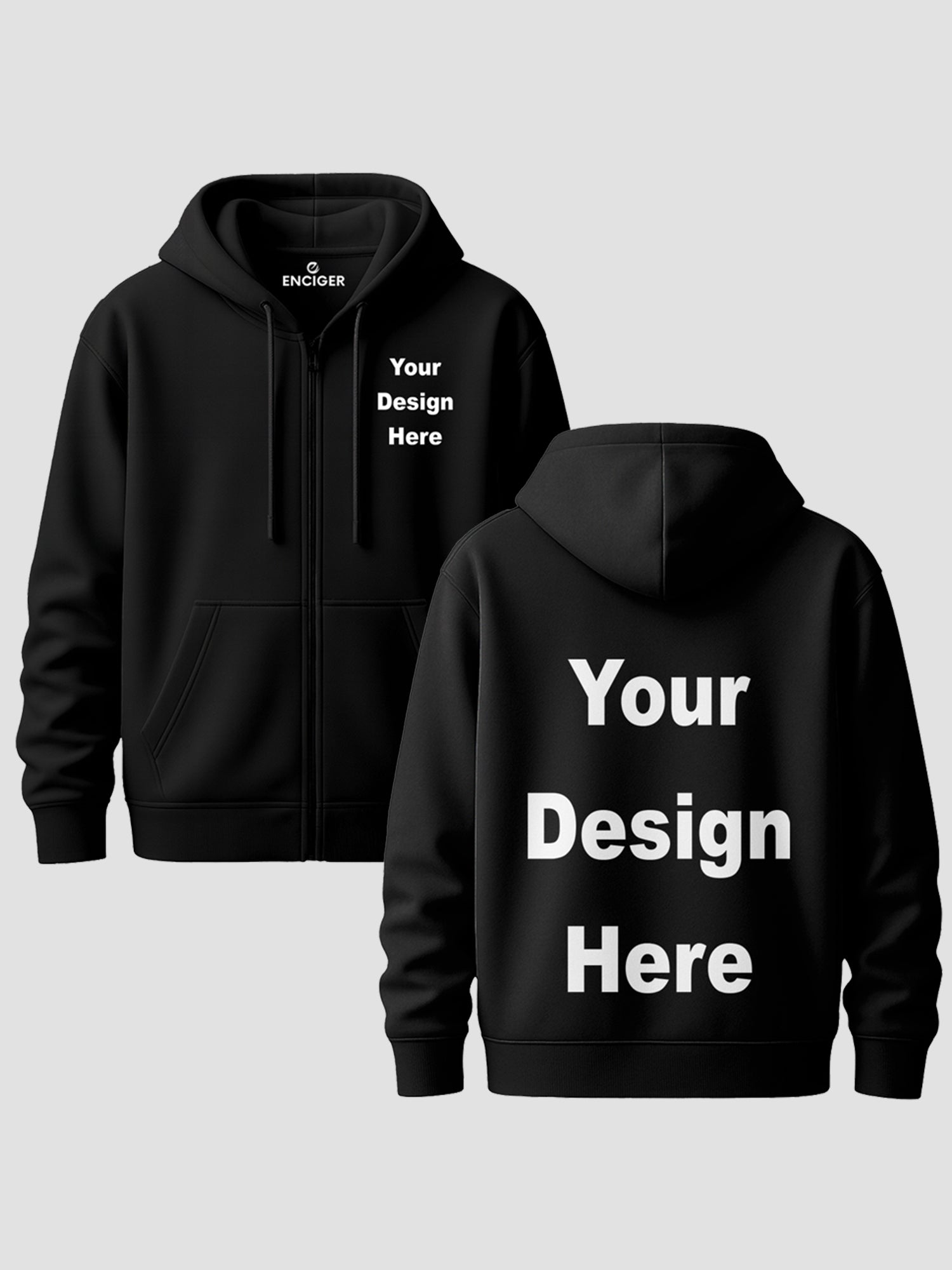 Customisable Zipper Hoodie for Men Women Add Your Own Design Logo or Text