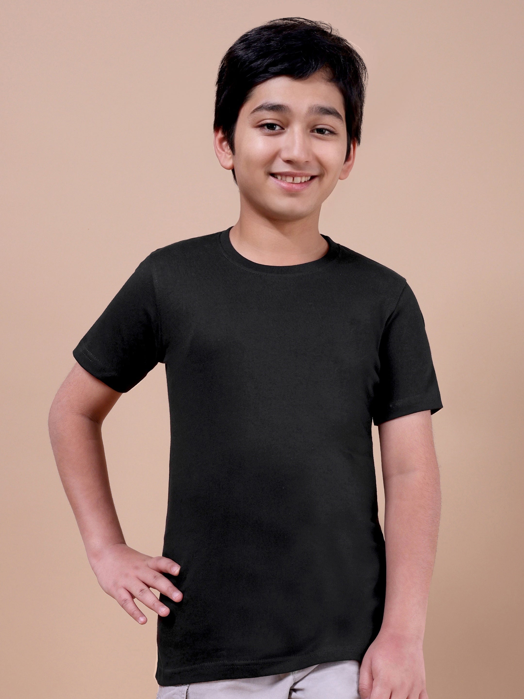 Kids-Plain-Cotton-T-Shirt-Round-Neck-Casual-Everyday-Wear-Top