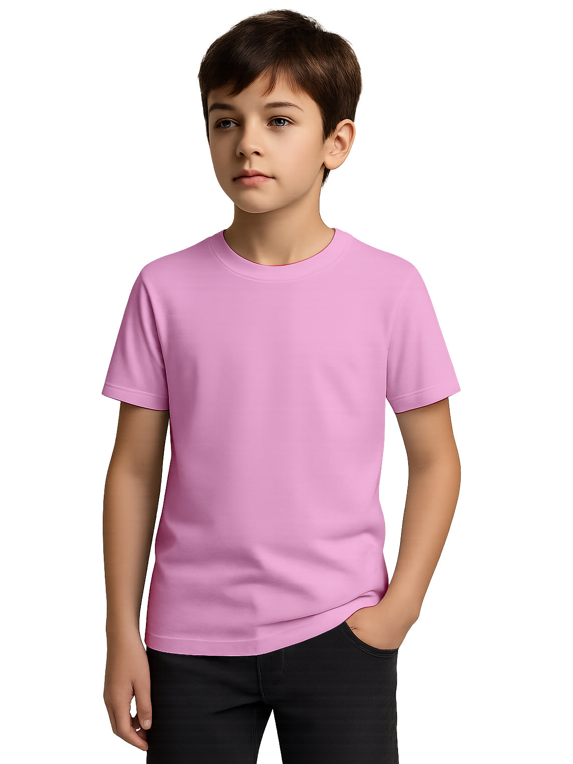 Kids-Plain-Cotton-T-Shirt-Round-Neck-Casual-Everyday-Wear-Top