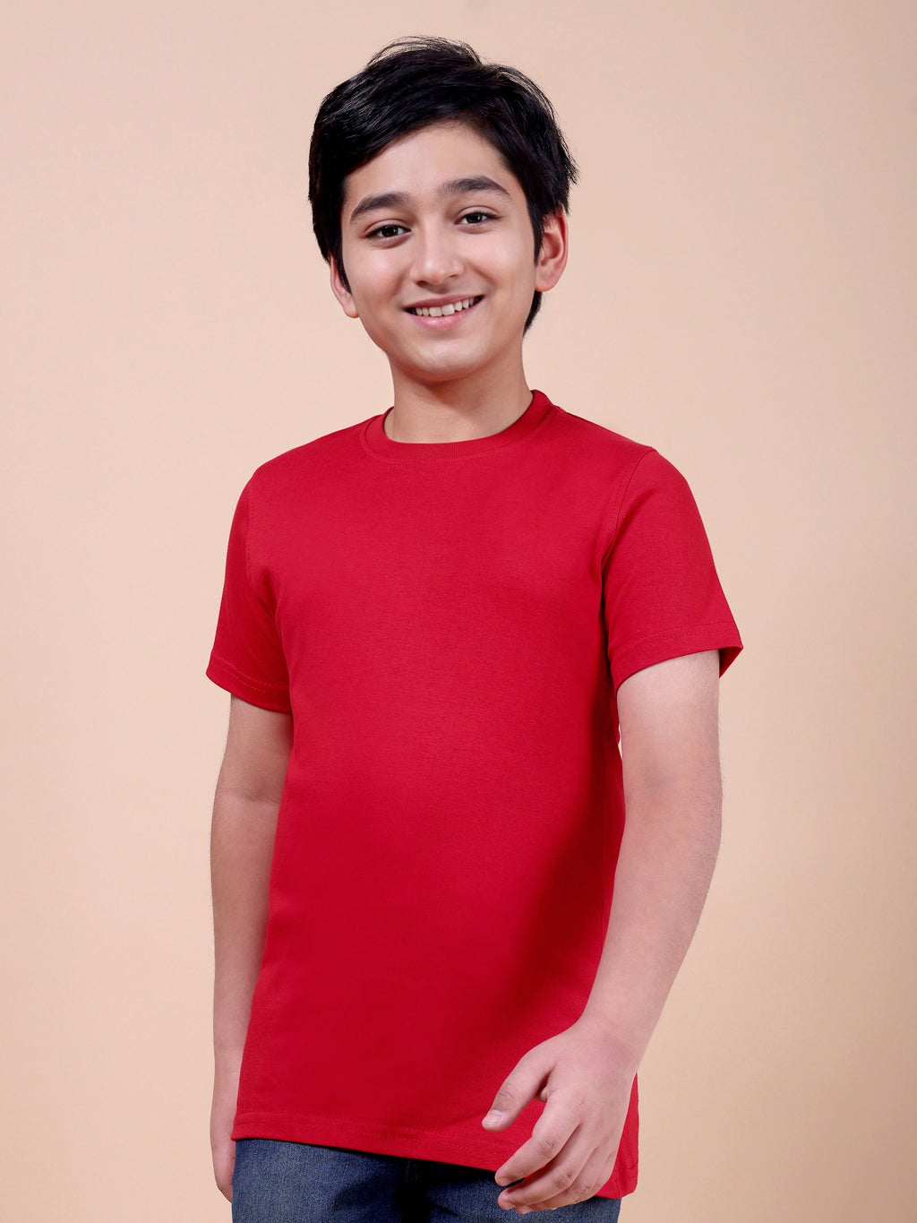 Kids-Plain-Cotton-T-Shirt-Round-Neck-Casual-Everyday-Wear-Top