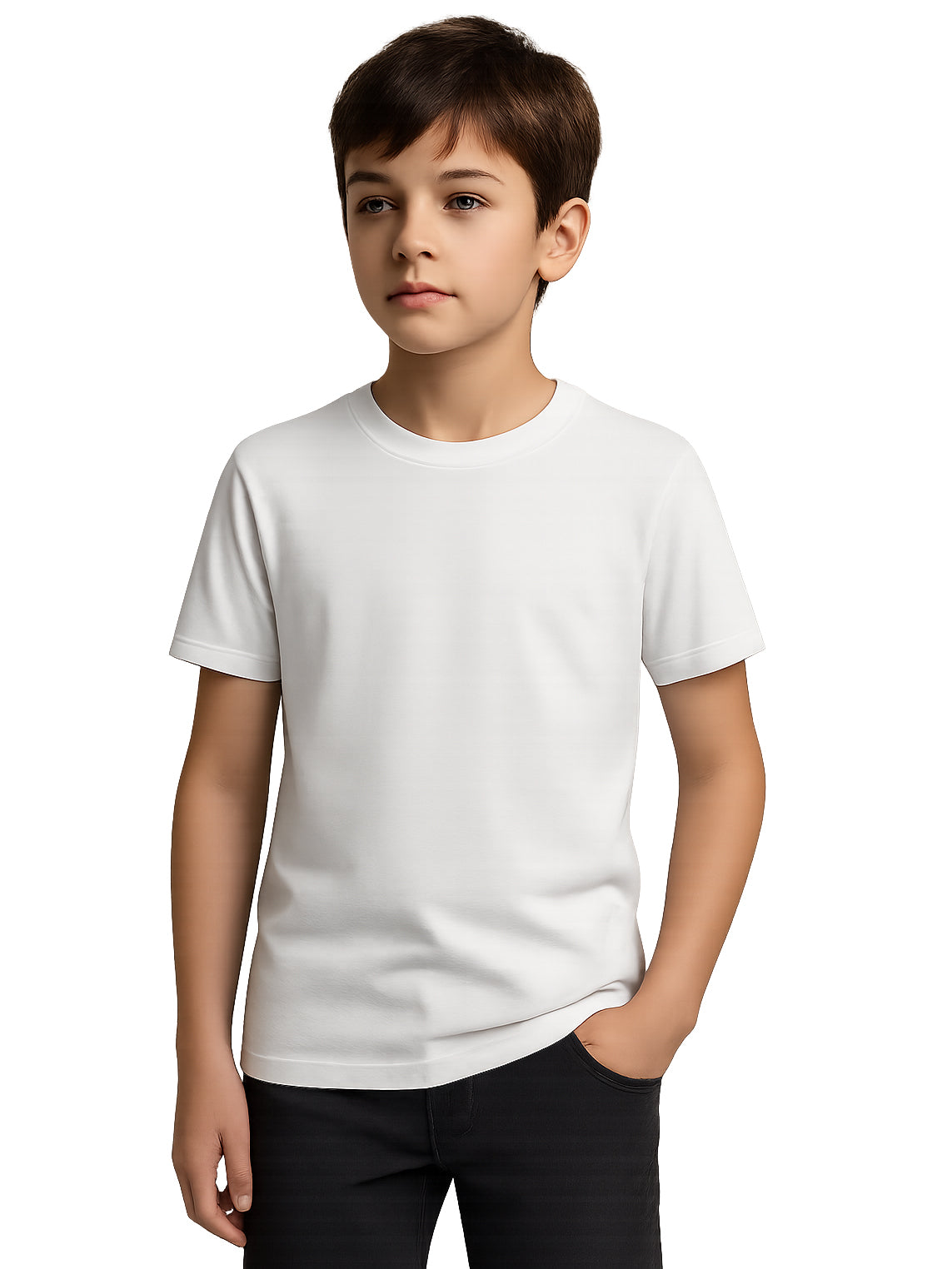 Kids-Plain-Cotton-T-Shirt-Round-Neck-Casual-Everyday-Wear-Top