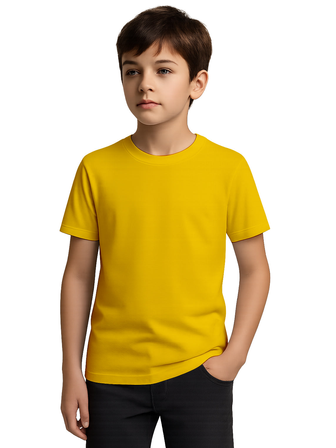 Kids-Plain-Cotton-T-Shirt-Round-Neck-Casual-Everyday-Wear-Top