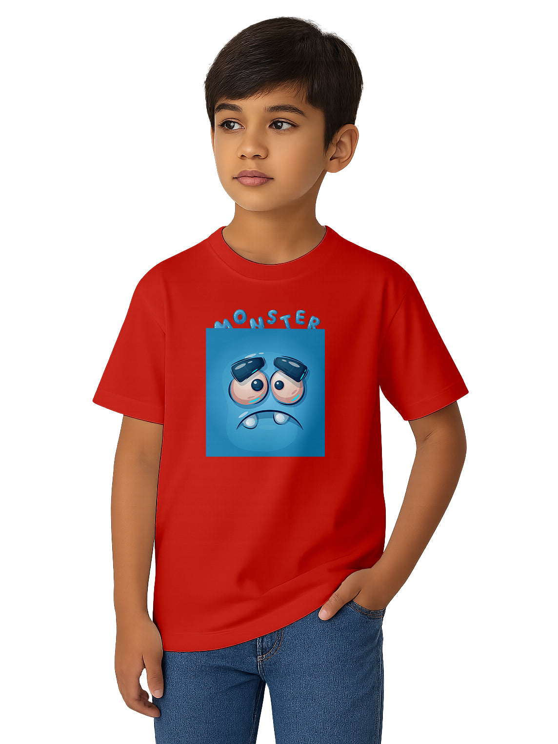 Unisex-Kids-Graphic-Printed-Cotton-T-Shirt-Ideal-for-Play-and-Gifting-KPT5-Red