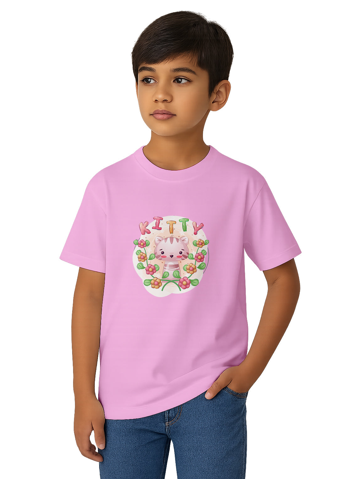 Kids-Cotton-Printed-Graphic-T-Shirt-for-Boys-and-Girls-KPT78-Pink