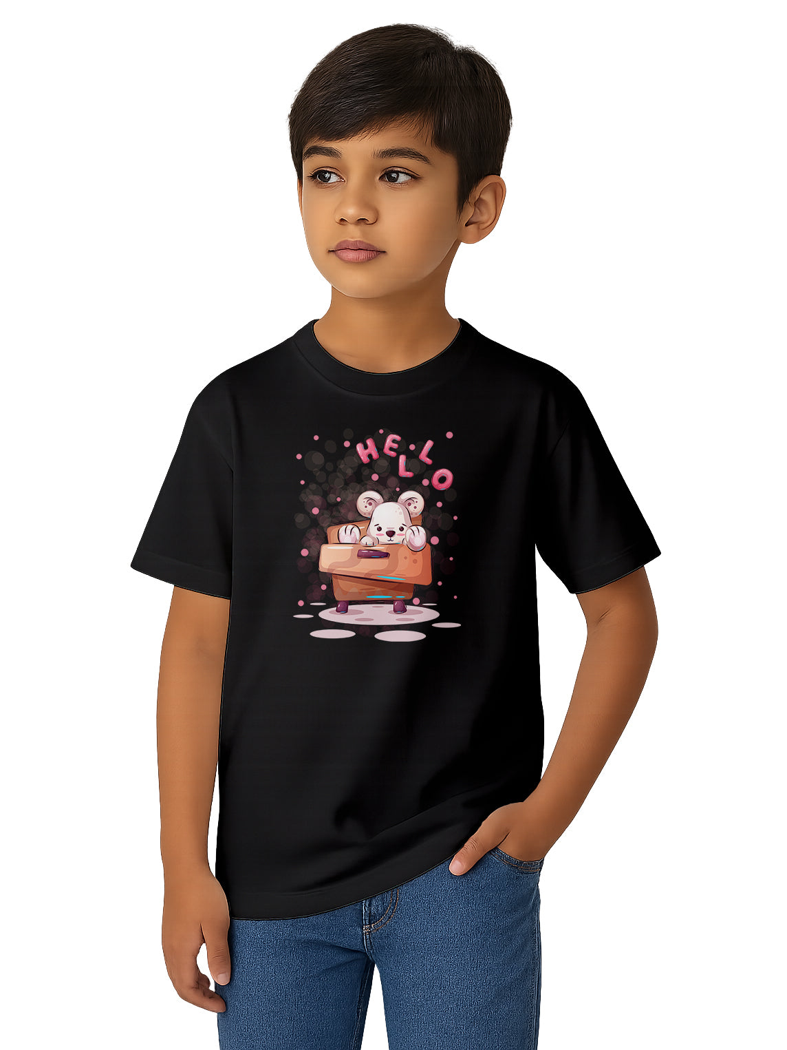 Kids-Cotton-Graphic-Print-Regular-Fit-Casual-Wear-T-Shirt-for-Boys-and-Girls-KPT10-Black