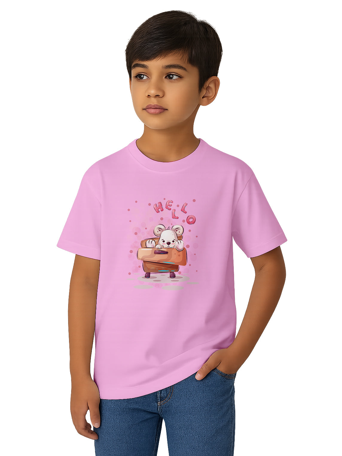 Kids-Cotton-Graphic-Print-Regular-Fit-Casual-Wear-T-Shirt-for-Boys-and-Girls-KPT10-Pink