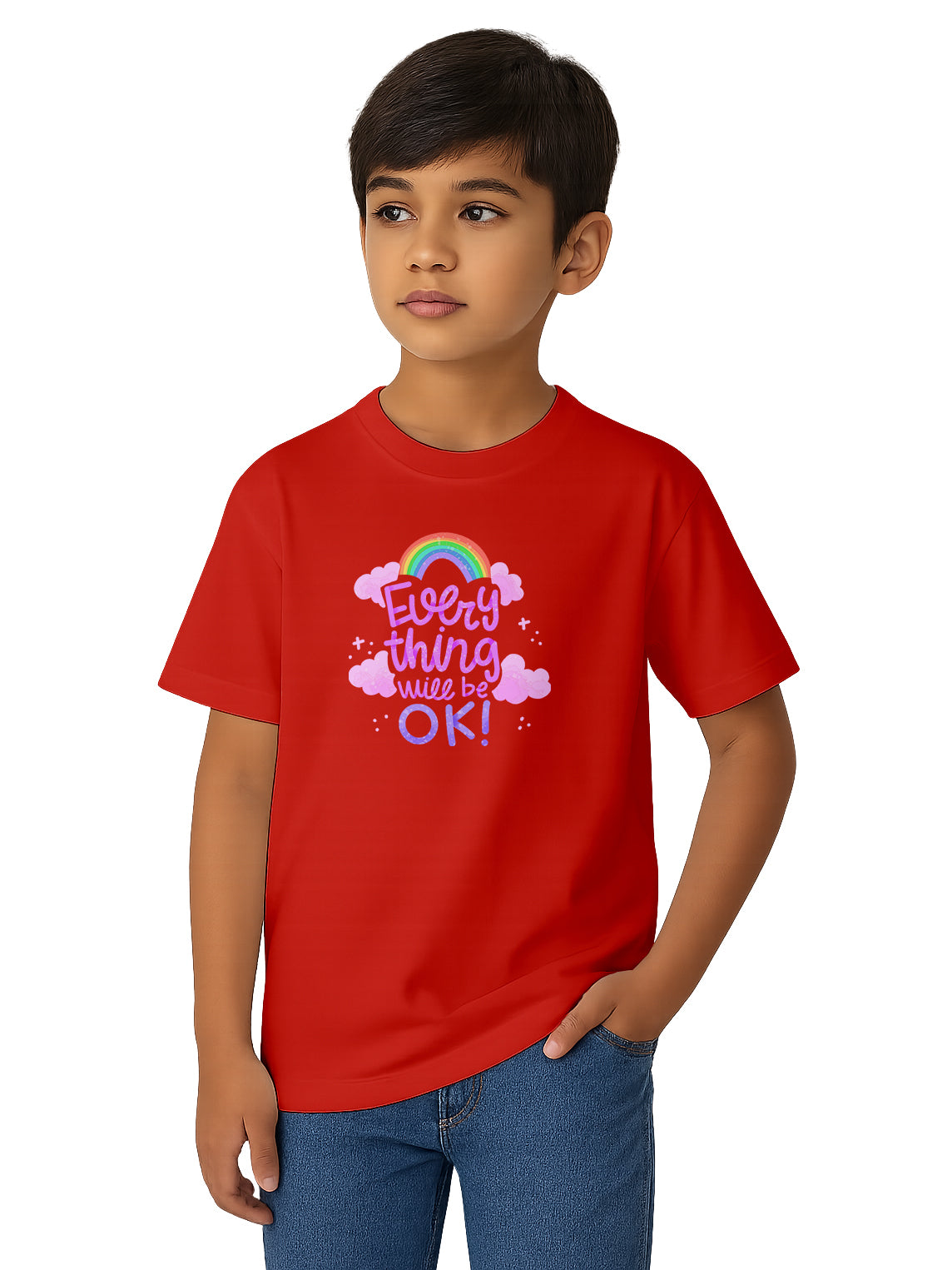 Kids-Cotton-Graphic-Print-Regular-Fit-Casual-Wear-T-Shirt-for-Boys-and-Girls-KPT14-Red
