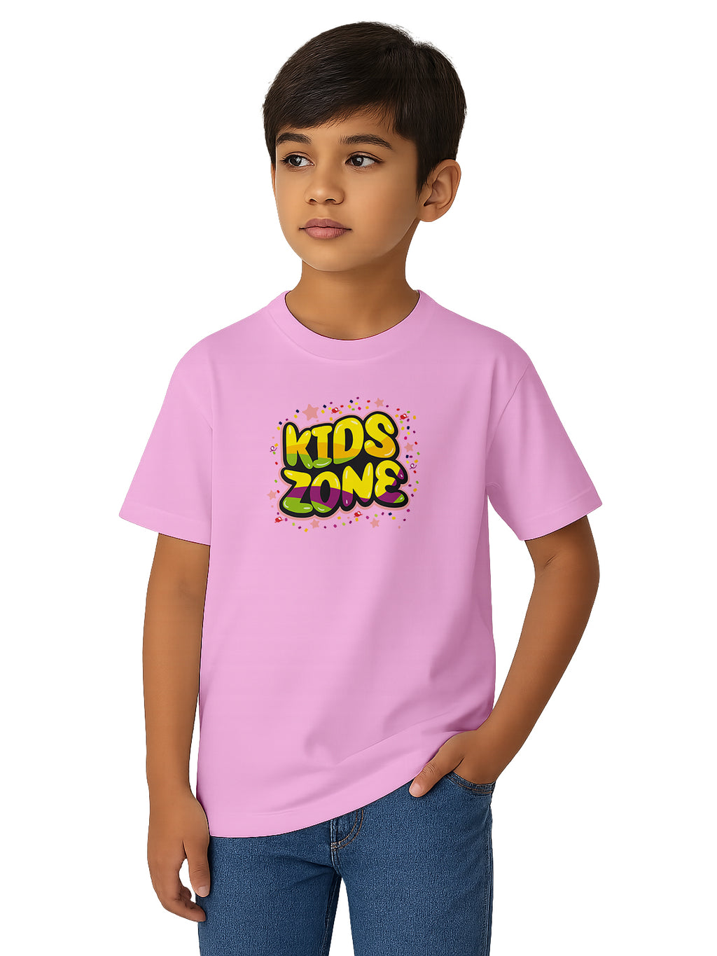 Kids-Cotton-Graphic-Print-Regular-Fit-Casual-Wear-T-Shirt-for-Boys-and-Girls-KPT18-Pink