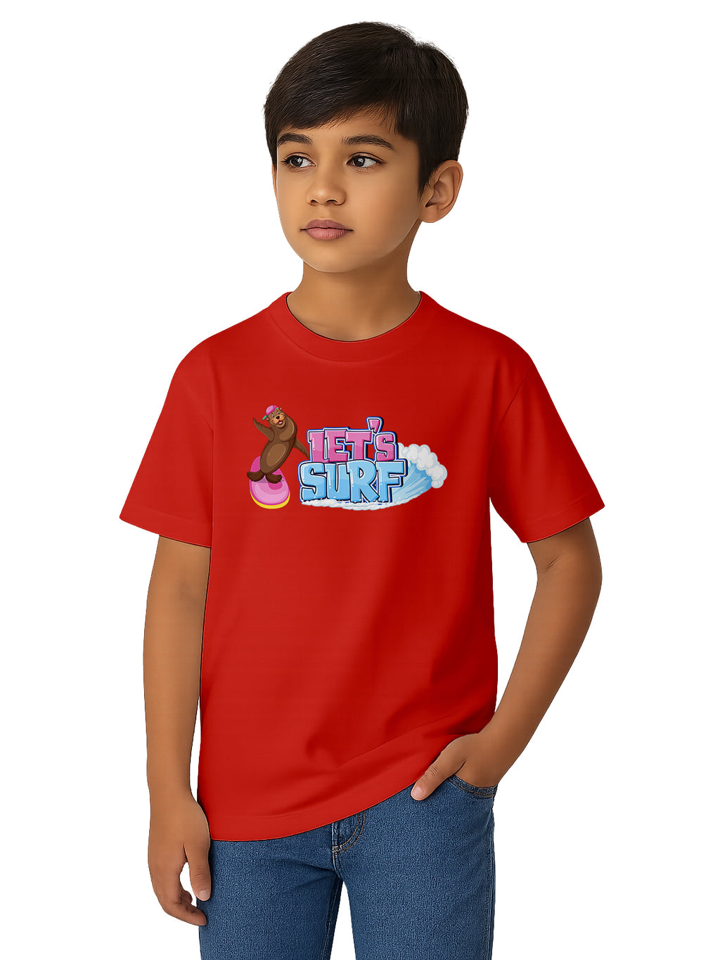 Kids-Cotton-Soft-Graphic-Breathable-Playwear-T-Shirt-for-Boys-and-Girls-KPT20-Red