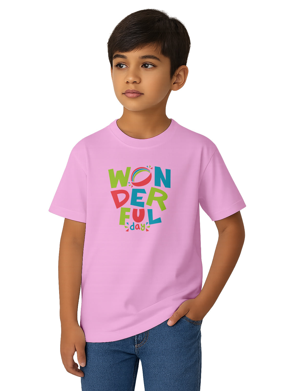 Kids-Cotton-Graphic-Print-Regular-Fit-Casual-Wear-T-Shirt-for-Boys-and-Girls-KPT22-Pink