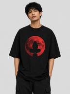 Itachi Uchiha Drop Shoulder Anime Printed T-Shirt for Men, Black