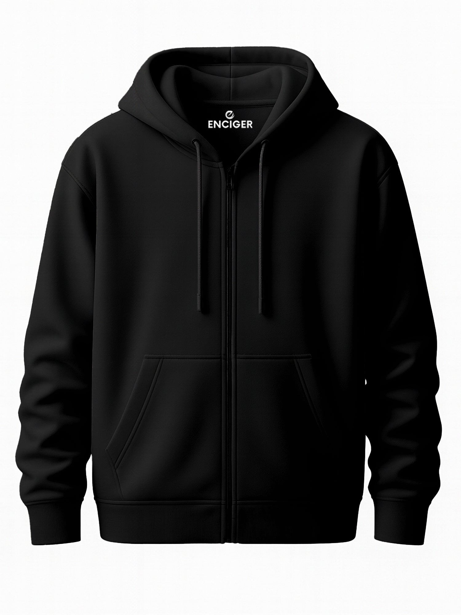 Mens-Full-Zip-Hooded-Sweatshirt-Premium-Fleece-Black-Hoodie-with-Front-Pockets