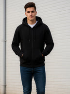 Mens-Full-Zip-Hooded-Sweatshirt-Premium-Fleece-Black-Hoodie-with-Front-Pockets