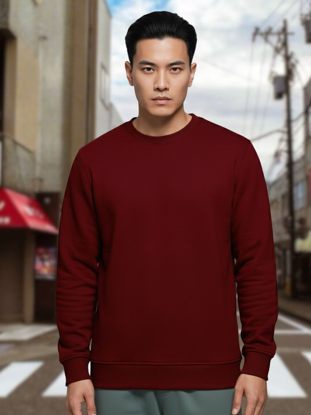 Mens-Regular-Fit-Cotton-Fleece-Casual-Stylish-Long-Sleeve-Sweatshirt
