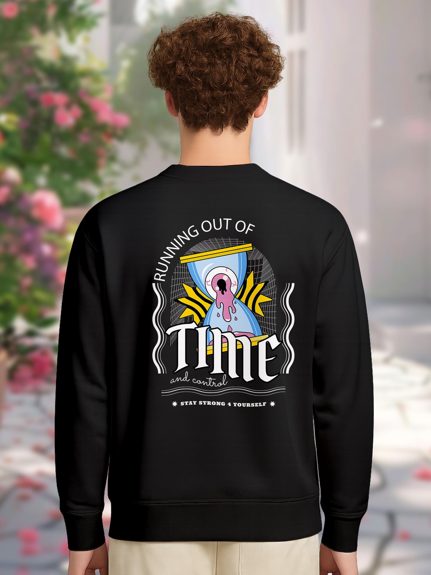 Mens-Trendy-Streetwear-Stylish-Back-Graphic-“Running-Out-of-Time”-Print-Sweatshirt-MPS2