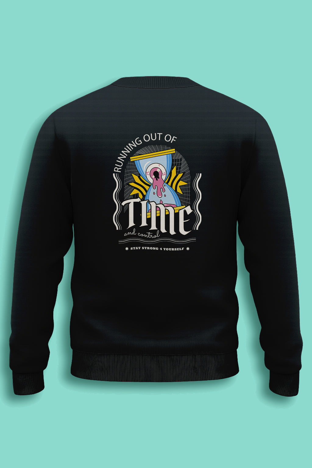 Mens-Trendy-Streetwear-Stylish-Back-Graphic-“Running-Out-of-Time”-Print-Sweatshirt-MPS2