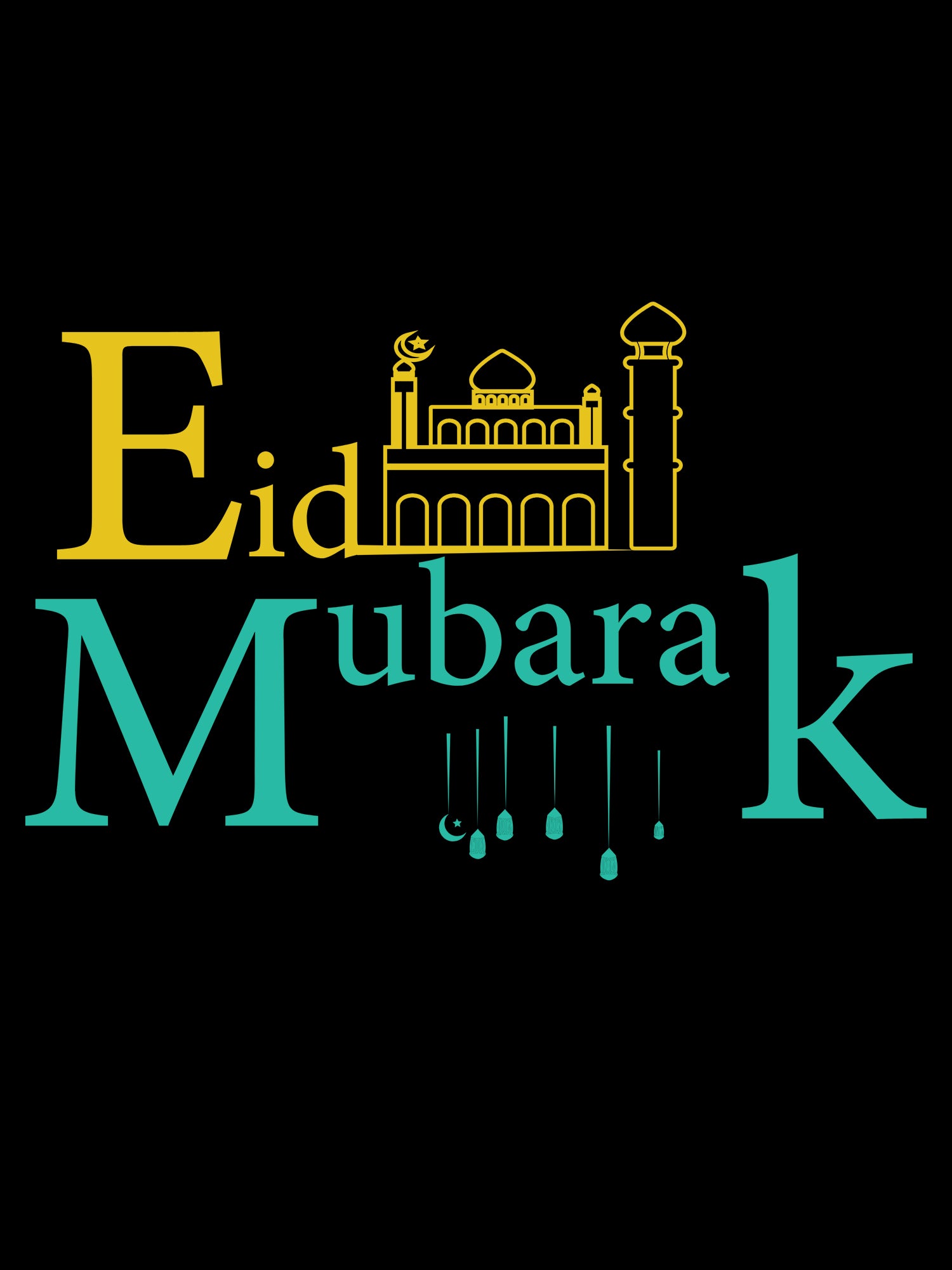 Mens-Cotton-Blend-Regular-Fit-Graphic-Eid-Mubarak-Special-T-Shirt-MPT5